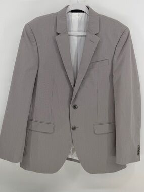 Kenneth Cole New York Gray Pinstripe Cotton Blazer Sport Coat 40S